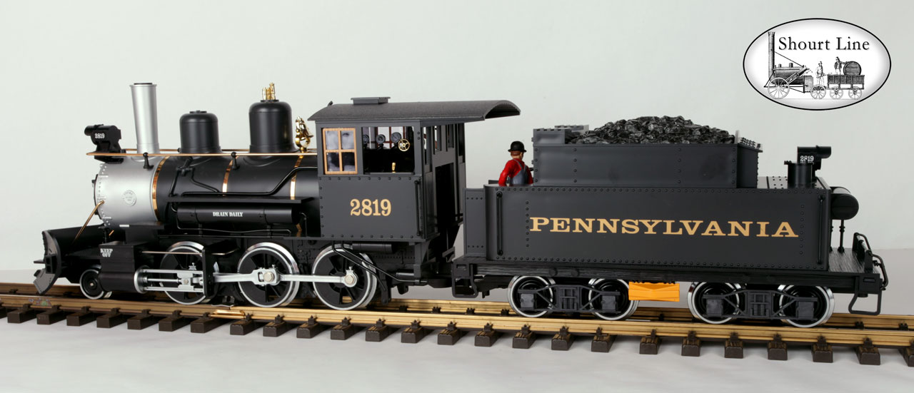 G Scale LGB 28192 Pennsylvania Steam Mogul Loco Sound Smoke Firebox Lights Rare Black Snow Plow w box left side view