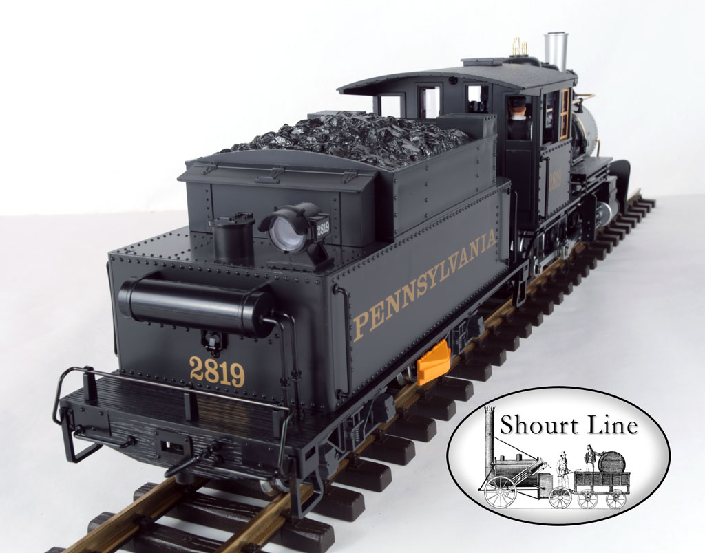 G Scale LGB 28192 Pennsylvania Steam Mogul Loco Sound Smoke Firebox Lights Rare Black Snow Plow w box top rear right side view