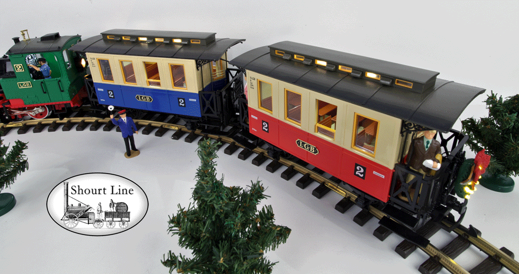 G Scale LGB 20301 Christmas Passenger Starter Set + SL 18 LED Lighting + 12 LED Animated Holiday Wreath + LED Ctrl Dimmer w Anti flicker Buffer