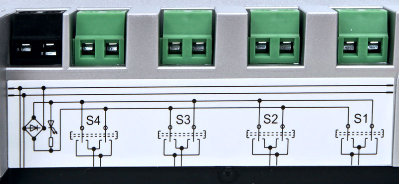 PIKO 35260 Monentary Switch Box rear view and Schematic